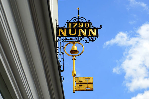 Custom Exterior Hanging Metal Sign for 1798NUNN