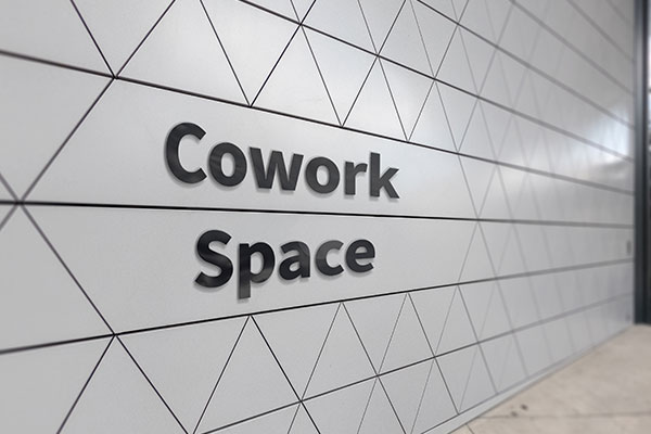 Custom Aluminum Channel Letters for Cowork Space